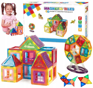 Magnetická stavebnica - Veľké magnetické 3D magnetické bloky Magnetické dlaždice 70 prvkov