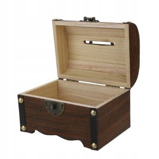 Pokladnička pre deti - VEĽKÁ DREVENÁ BOX NA PRASIATKO SO ZÁMKOM 14X15X20CM