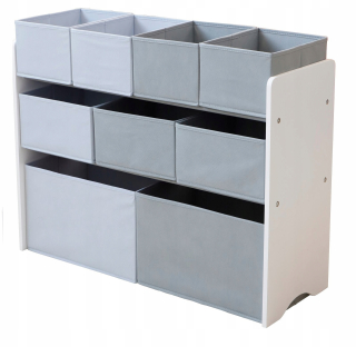 Organizér na hračky - Big Grey White BookCase Organizátor kontajnerov detí