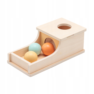 Drevená mini guľôčková šmykľavka pre montessori batoľatá
