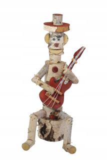 Drevená figúrka do brezovej záhrady, 55 cm, GUITARISTA