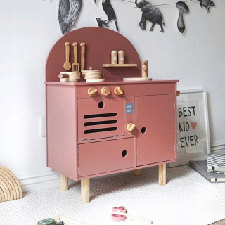 Drevená detská kuchynka Retro Boho Pink
