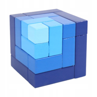 Drevené puzzle kocky bloky hračky modré