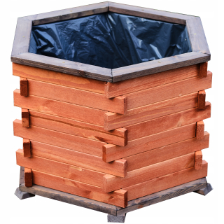 KONIUSZEK OGRODY kvetináč 62 cm x 62 x 42 cm priemer 62 cm drevografit, odtiene hnedej a béžovej