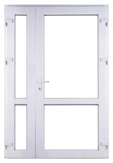 Exteriérové dvere - Biele PVC vonkajšie vchodové dvere 125x210