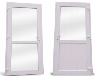 Exteriérové dvere - PVC externé dvere 100x200 biele ako hliník