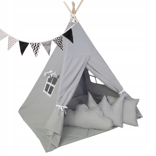 EDISA - TIPI stan pre deti vigvamová vlajka+3 vankúše+podložka 120X120 CE