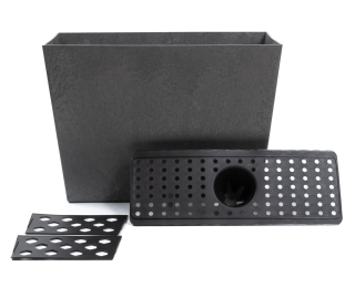 Kvetináč Multyhome 26 cm x 26 x 50 cm plastový odtieň sivej a striebornej