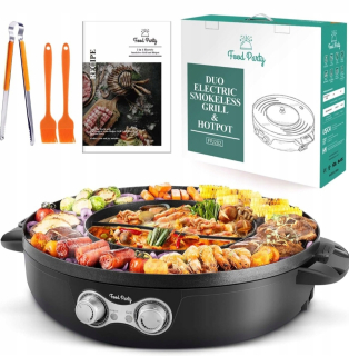 Okrúhly elektrický stolný gril s horúcim hrncom 2v1 SILVERCREST 1800W
