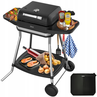 ELEKTRICKÝ ZÁHRADNÝ GRIL MEGA 6v1 stojatý 3050W + kryt + TEPLOMER