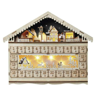 Stojatý adventný kalendár - prázdny dom (vyplní sa samostatne)