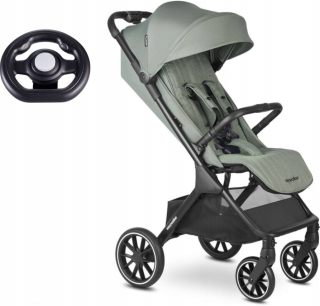 Easywalker Jackey2 XL Pohodlný, samoskladací kočík s taškami + Riadidlá na kočík Easywalker, čierna