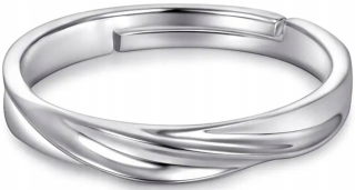 Elegantný strieborný nastaviteľný pánsky prsteň Minimalist Modern