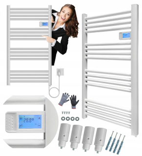 Elektrický kúpeľňový radiátor Elektrický kúpeľňový radiátor 500W nástenný 500W 540 x 960 mm biely