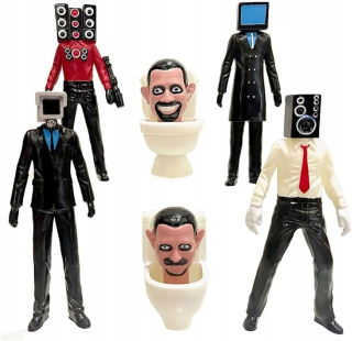 Rozprávková figúrka - Figuríny Skibidi toaleta Titan TV Family 6pcs.