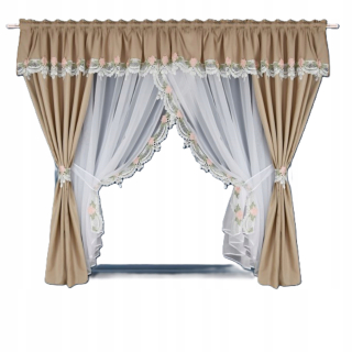 Elegantný Dekoračný Set Závesov a Lambrekínu 400 x 160 cm