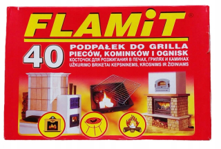 BIELY KRB KINDL FLAMiT 40 kociek podpaľovacia kocka na gril
