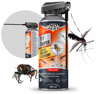 Repelent proti hmyzu - Rozprašovač, aerosól proti švábom, komárom, muchám, pavúkom, blchám, plošticám, strieborným rybkám No-Pest 400 ml