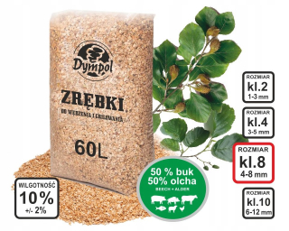 Údiareň štiepky suché 50/50% ALCHA-BUK 15 kg/60 litrov, Certifikát Cl 08