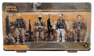 Sada figúrok vojak model SPECIAL UNIT 10 cm pohyblivé prvky. 4 ks