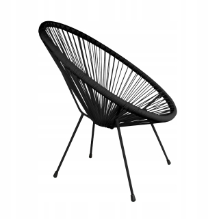 Acapulco Armchair 78,5x73x86 cm Rattan Black