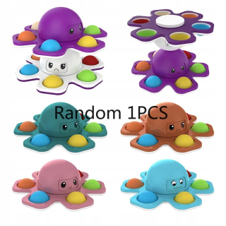 Zábavné hračky Fidget Octopus Spinning Top Vent Gyro Three Expression Fidget Sp