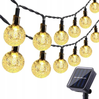 GARLAND SOLÁRNE ZÁHRADNÉ LAMPY 50 LED GULIČEK 9,5M