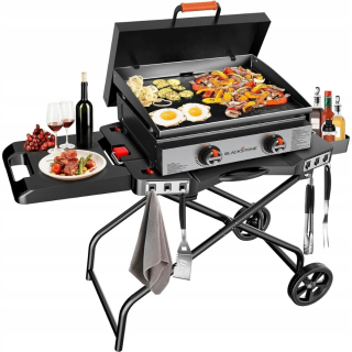 Prenosný grilovací vozík GFTIME – kompatibilný s Weber Q1000 a Blackstone