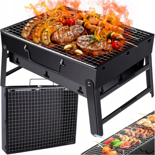 GRILL CESTOVNÝ TURISTICKÝ SKLADACÍ KUFOR PRENOSNÝ KEMPING NA UHLIE