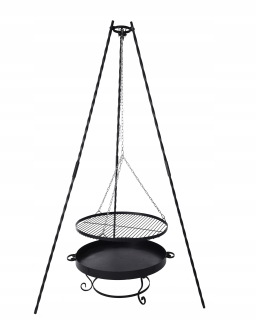 GRIL TRIPOD 190 CM + ROŠT 60 + KRB