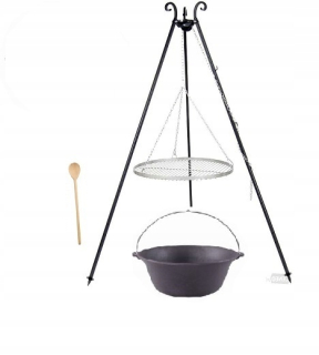 GRIL nerezový rošt 55 cm + LIATINOVÝ HRNEC 8 l