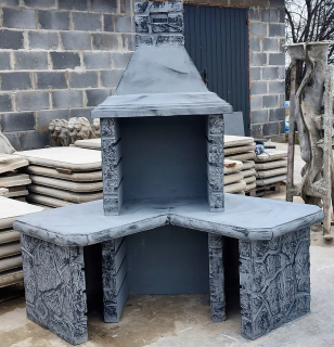 GRILL železobetónový krb rohový 125x125 zimný výpredaj