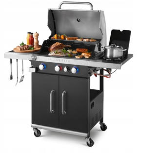 GRILLMEISTER Plynový gril, 3 horáky + 1, 14,4 kW