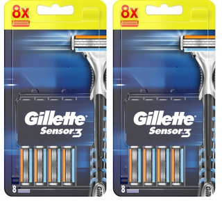 Gillette Sensor3 Náhradné čepele na holiace strojčeky, 16 kusov