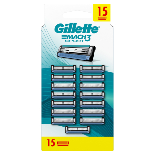 Holiaci strojček Gillette Mach 3 SPORT na náboje žiletiek, 15 ks.