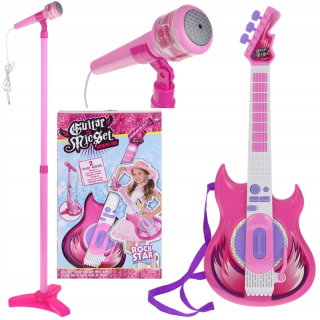 Detský hudobný nástroj - Elektrická gitara pre deti, mikrofón statív