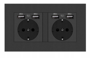Zásuvka - Dvojitá elektrická zásuvka so 4x USB 5V výstupom