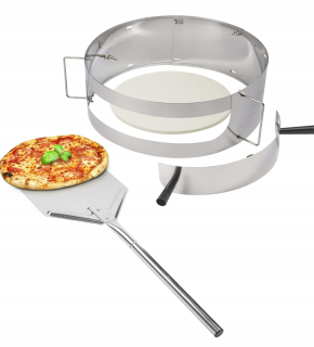 Grilovací krúžok s pizza kameňom na grilovaciu lopatku súčasťou balenia