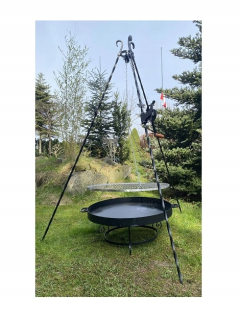 Gril nerezový rošt 70 cm ohnisko 70 cm kotúč