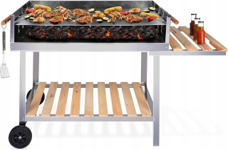 Gril z kolekcie BBQ 98 x 56 x 85 cm, strieborný