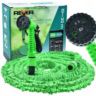 FLEXIBILNÁ HADICA 10-30 M PREDLŽITEĽNÁ + KONEKTORY + SILNÁ PISTOLE
