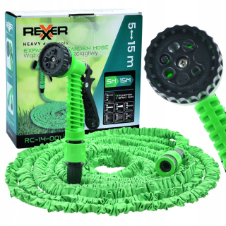 FLEXIBILNÁ HADICA 5-15 M PREDLŽITEĽNÁ + KONEKTORY + SILNÁ PISTOLE