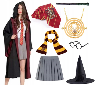 Detský unisex kostým - Harry Hermiona Dress Wand TIE SET 140-146