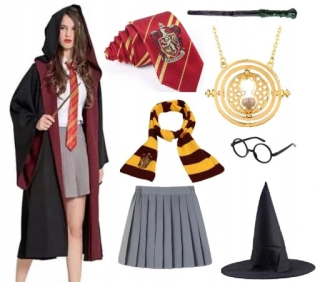 Dievčenský kostým - OUTFIT HARRY POTTER HERMIONA VIAZA NA PRÚTIKU 134