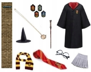 Dievčenský kostým - Harry Potter Hermiona Outfit Wand 5-6L
