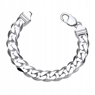 HRUBÝ strieborný pánsky náramok, 925 SILVER, brúsený diamantom, 12 mm, PLNÝ