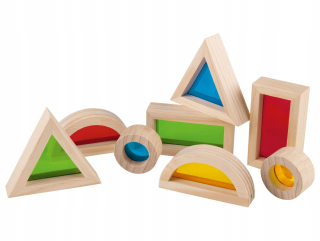 Drevená hravá montessori vzdelávacia hra 8 ks