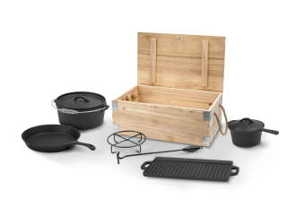 Liatinový kotlíkový hrniec Dutch Oven set hrncov 7 kusov Grill Meister