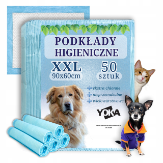 Hygienické podložky pre psov XL 60x90 50 ks PODLOŽKY NA ČIERANIE PSA VEĽKÉ