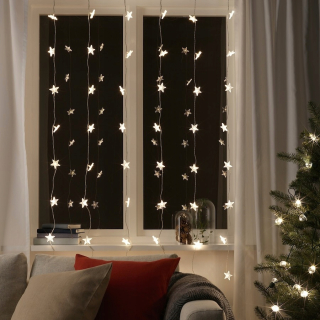 LED svetelný záves IKEA STRALA - 48 svetiel v tvare hviezdy